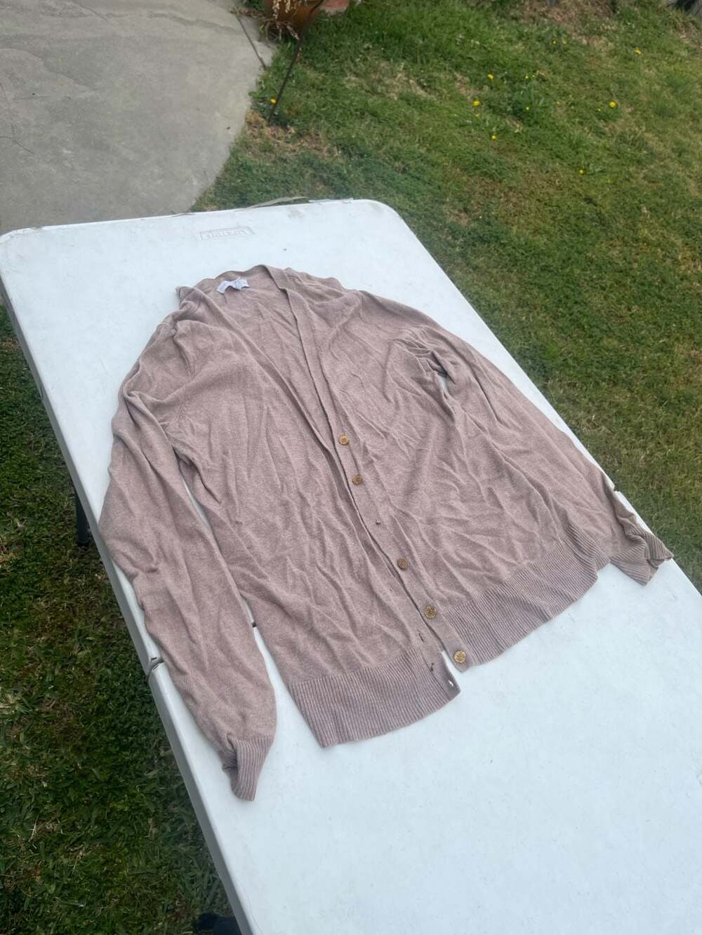New York & Company Mauve Button-Down Cardigan Sweater Size M